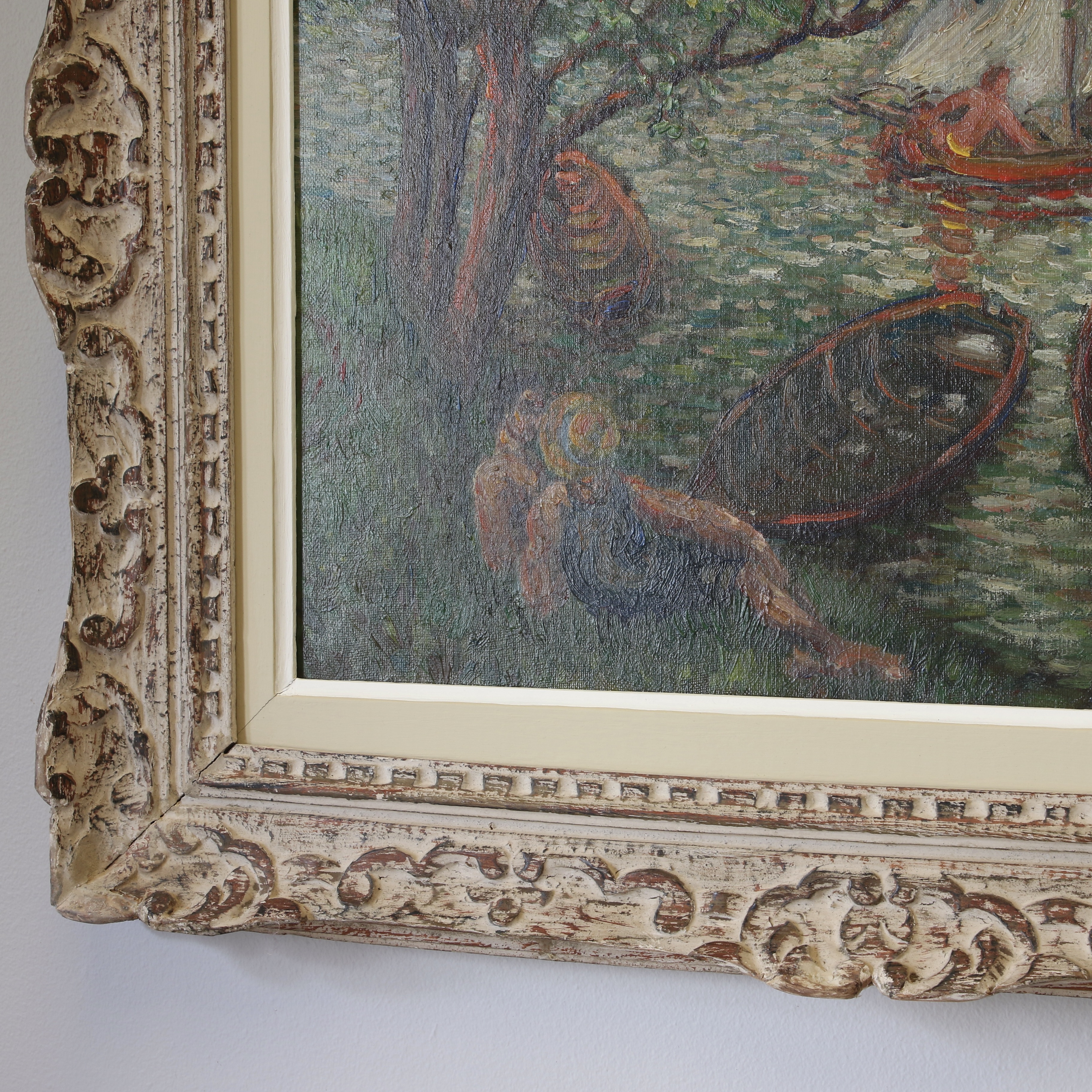 Neo-Impressionist River Scene